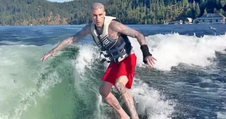 'Something New Everyday': Travis Barker shares video of himself learning to wakesurf